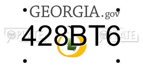 428BT6 Georgia License Plate