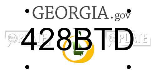 428BTD Georgia License Plate