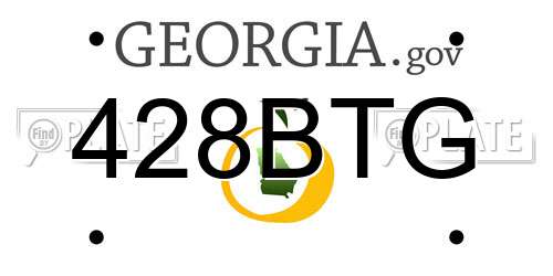 428BTG Georgia License Plate