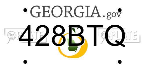 428BTQ Georgia License Plate