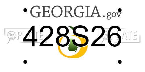 428S26 Georgia License Plate