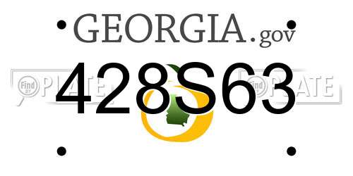 428S63 Georgia License Plate