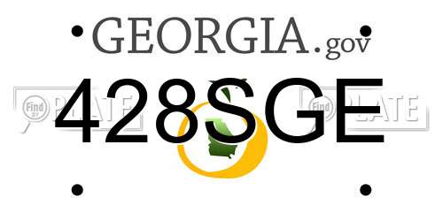 428SGE Georgia License Plate