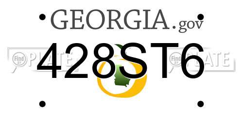 428ST6 Georgia License Plate