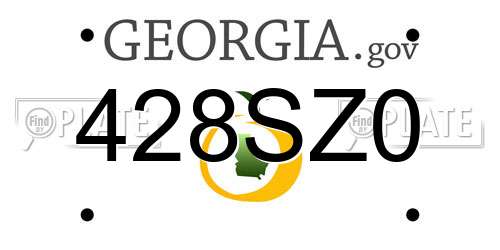 428SZ0 Georgia License Plate