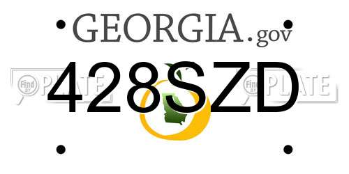 428SZD Georgia License Plate