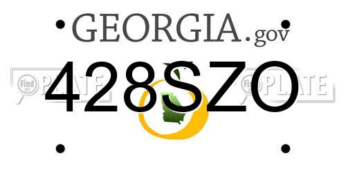428SZO Georgia License Plate