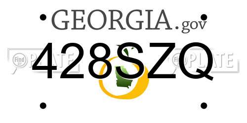 428SZQ Georgia License Plate