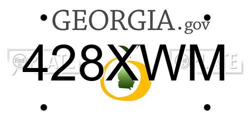 428XWM Georgia License Plate