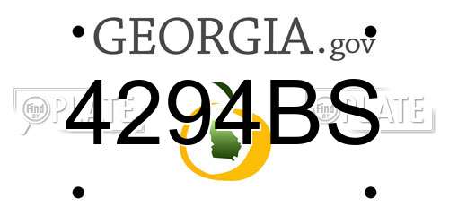 4294BS Georgia License Plate