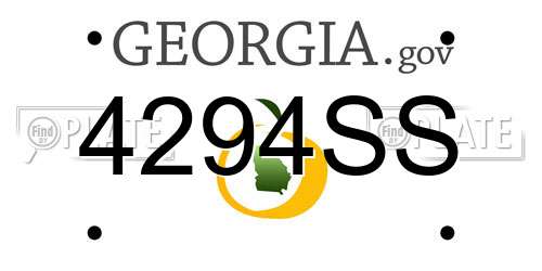4294SS Georgia License Plate