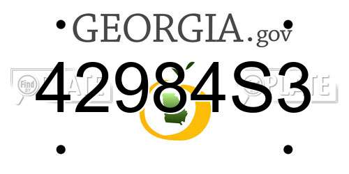 42984S3 Georgia License Plate
