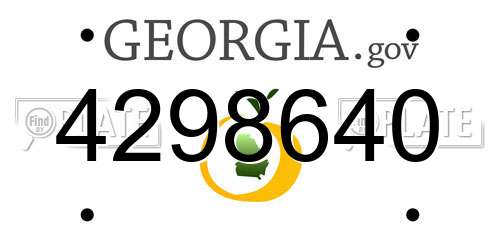 4298640 Georgia License Plate