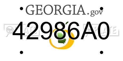 42986A0 Georgia License Plate