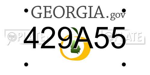 429A55 Georgia License Plate
