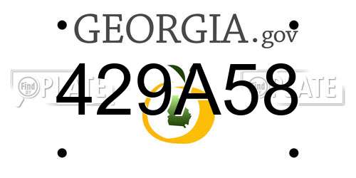 429A58 Georgia License Plate