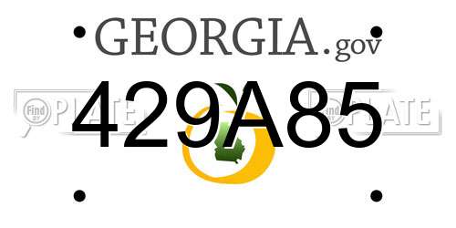 429A85 Georgia License Plate