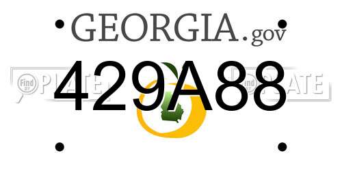 429A88 Georgia License Plate