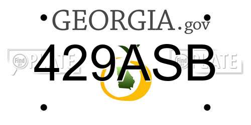 429ASB Georgia License Plate