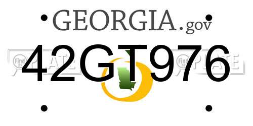 42GT976 Georgia License Plate