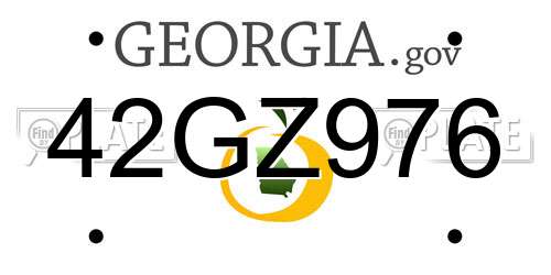 42GZ976 Georgia License Plate