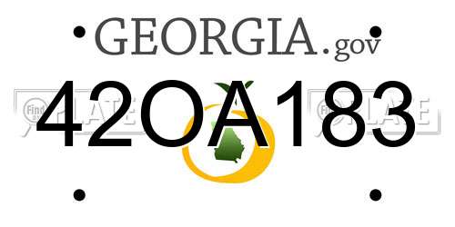 42OA183 Georgia License Plate
