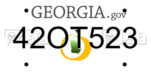 42OT523 Georgia License Plate