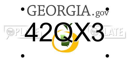 42QX3 Georgia License Plate