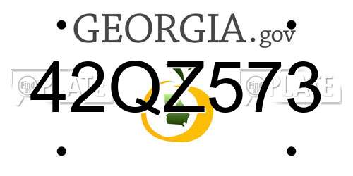 42QZ573 Georgia License Plate