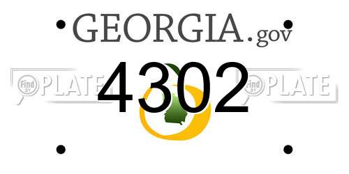 4302 Georgia License Plate