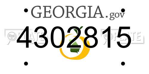 4302815 Georgia License Plate
