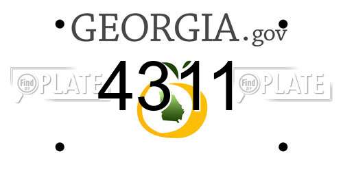 4311 Georgia License Plate