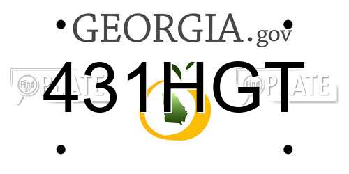 431HGT Georgia License Plate