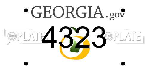 4323 Georgia License Plate