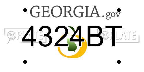 4324BT Georgia License Plate