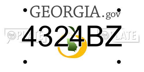 4324BZ Georgia License Plate