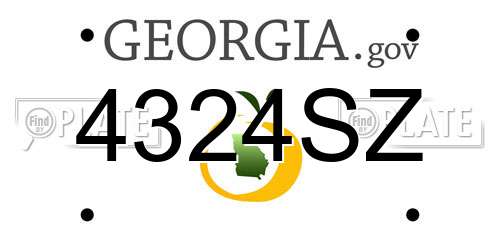 4324SZ Georgia License Plate