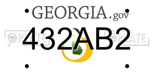 432AB2 Georgia License Plate