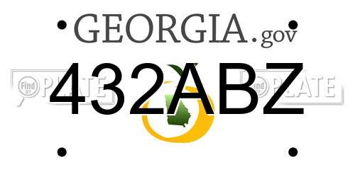 432ABZ Georgia License Plate