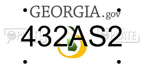 432AS2 Georgia License Plate