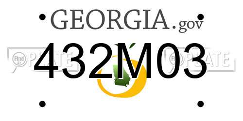 432M03 Georgia License Plate