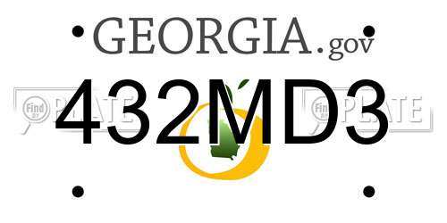 432MD3 Georgia License Plate