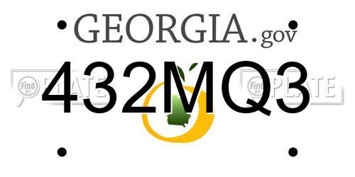 432MQ3 Georgia License Plate