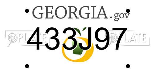 433J97 Georgia License Plate