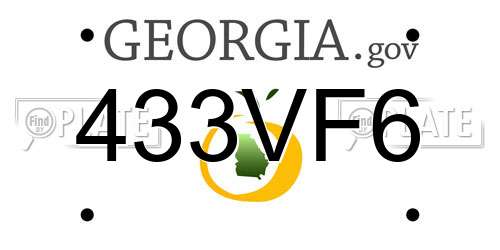 433VF6 Georgia License Plate