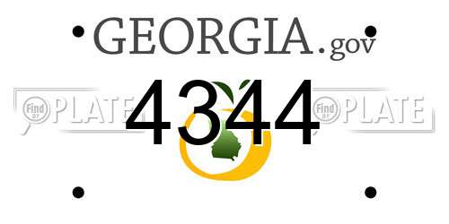 4344 Georgia License Plate
