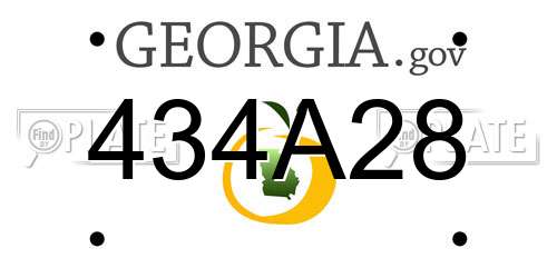 434A28 Georgia License Plate