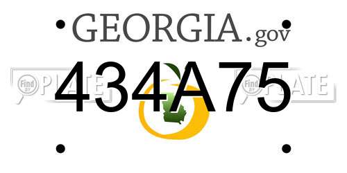 434A75 Georgia License Plate