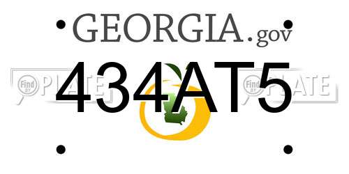 434AT5 Georgia License Plate