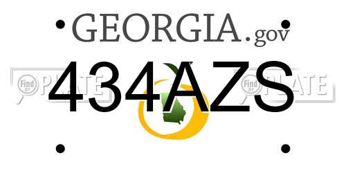 434AZS Georgia License Plate